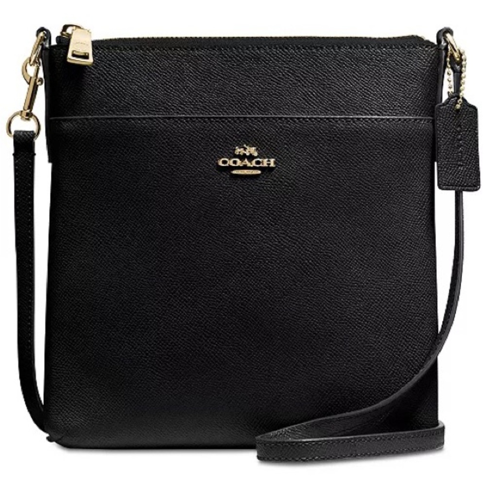 NWT Coach Black Leather Messenger Crossbody Bag Purse - Picture 6 of 6